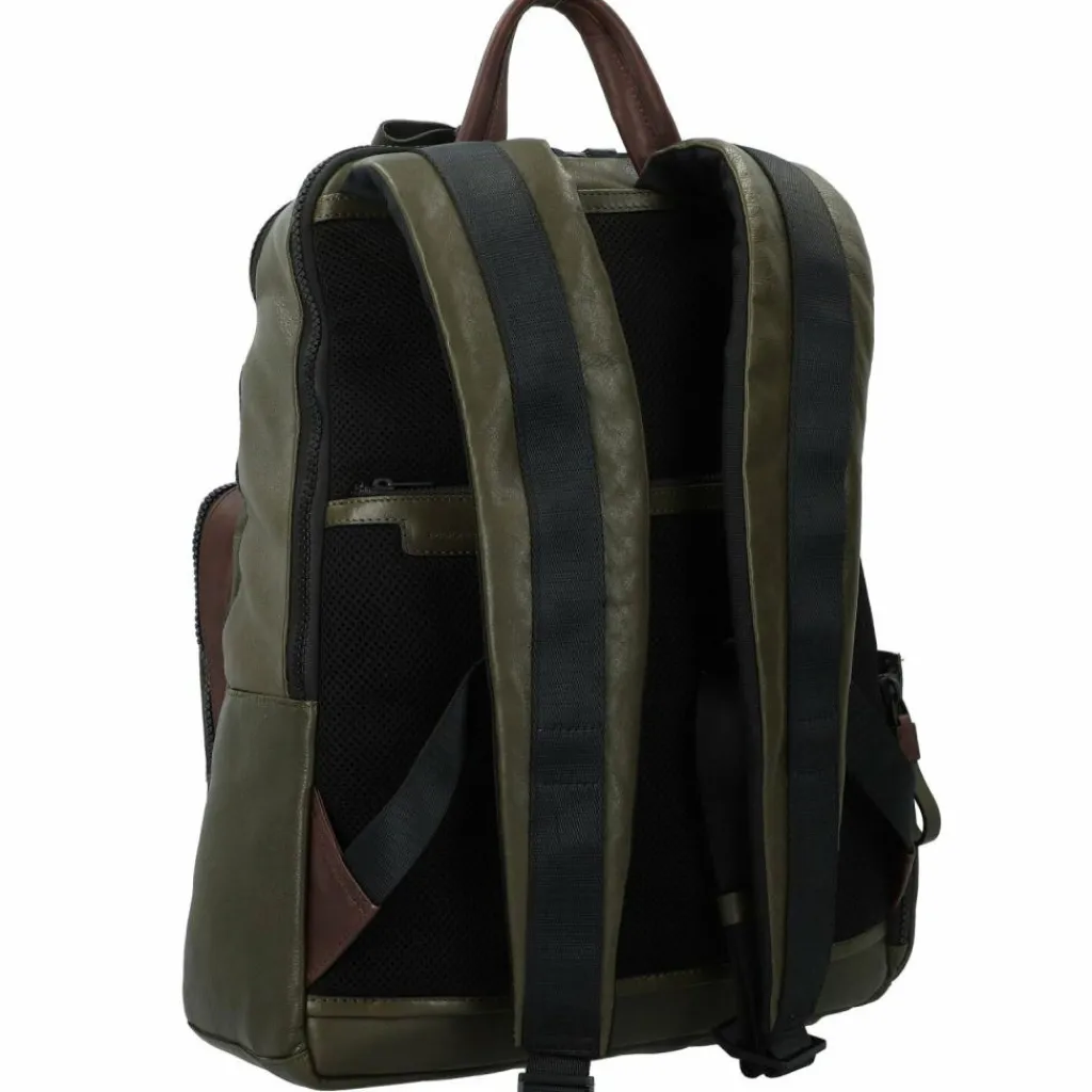 Piquadro Lederrucksäcke|Business-Rucksäcke<Harper Rucksack RFID Leder 40 cm Laptopfach green-dark brown