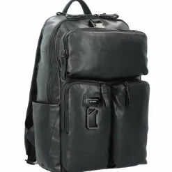 Hot Piquadro Harper Rucksack Leder 48 cm Laptopfach black