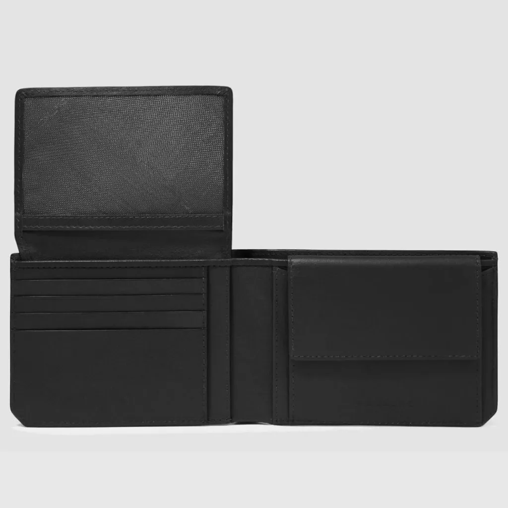 Piquadro Herrengeldbörsen Querformat<Liko Geldbörse RFID Schutz Leder 12.5 cm black
