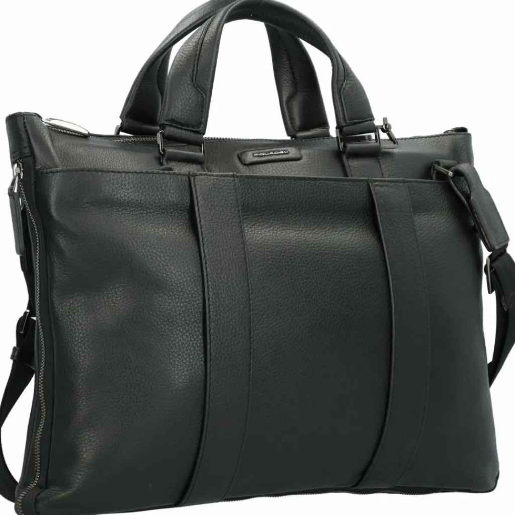 Outlet Piquadro Modus Aktentasche Leder 42 cm Laptopfach black