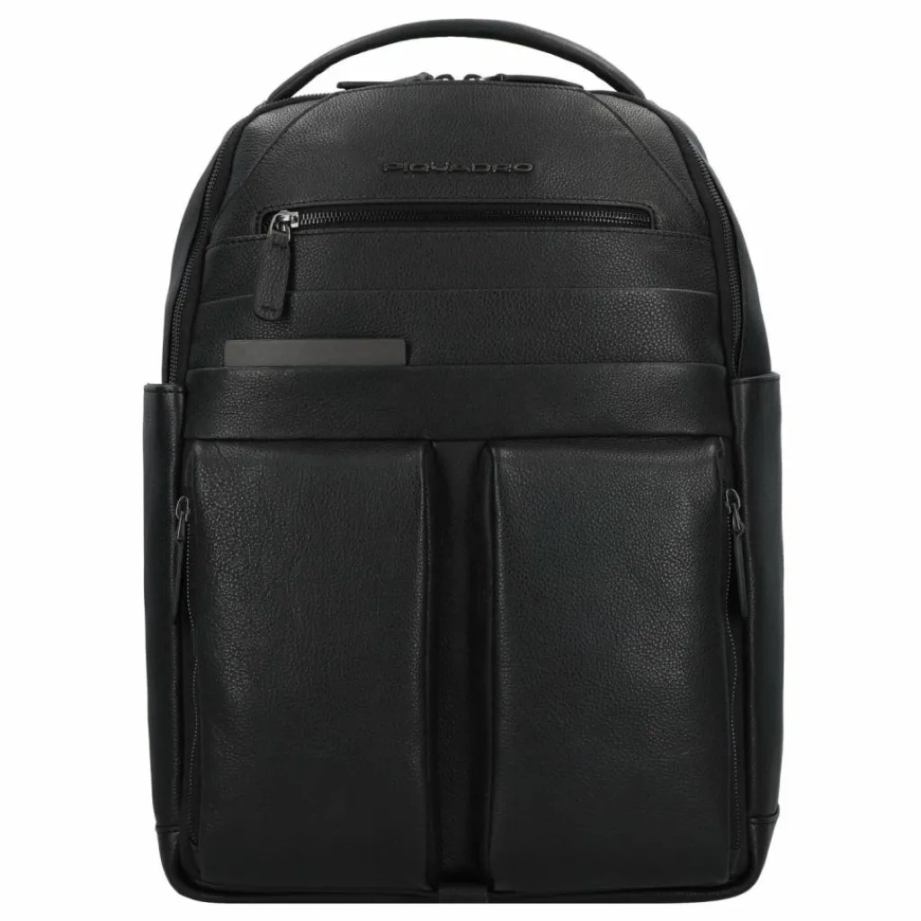 Outlet Piquadro Paavo Business-Rucksack Leder 42 cm Laptopfach black