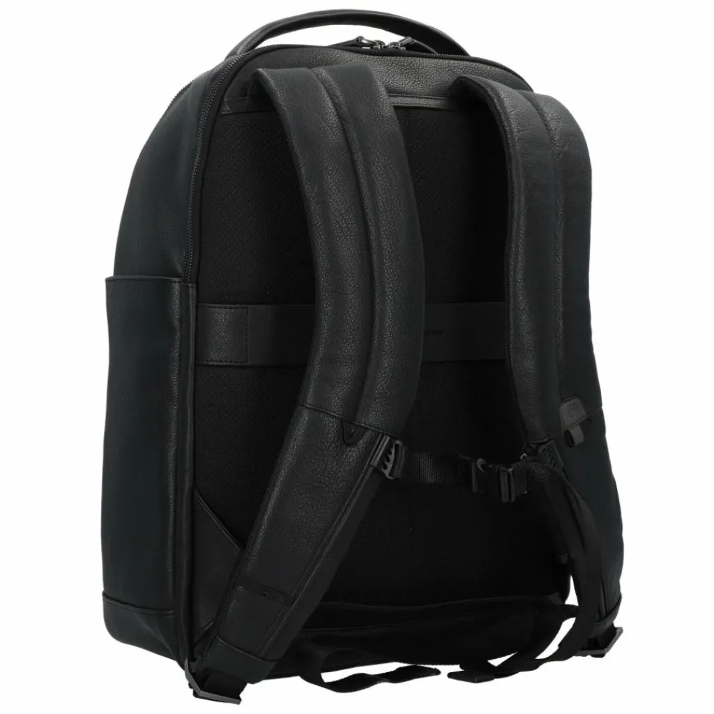 Outlet Piquadro Paavo Business-Rucksack Leder 42 cm Laptopfach black