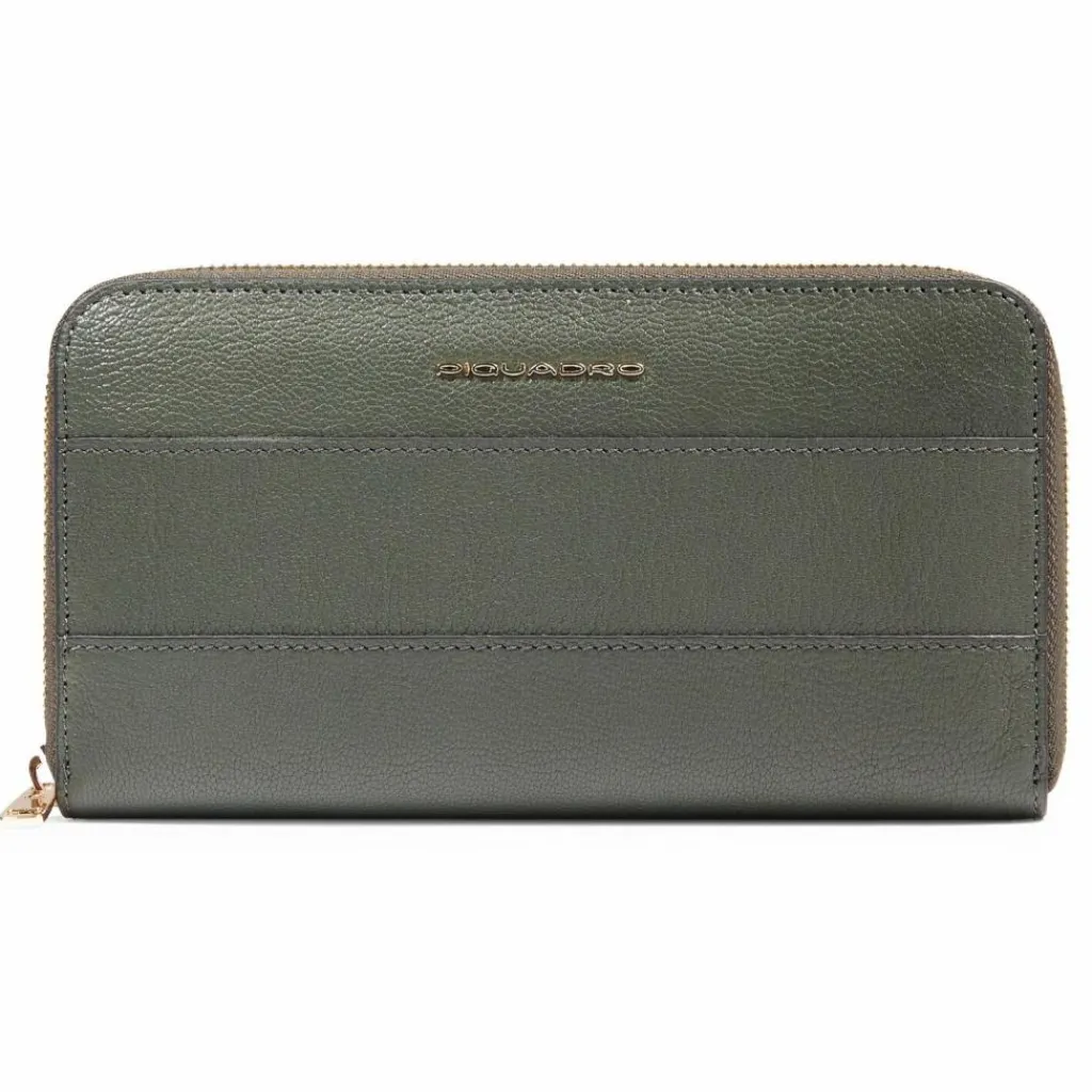 Piquadro Damengeldbörsen Querformat<Patricia Geldbörse RFID Schutz Leder 19 cm green
