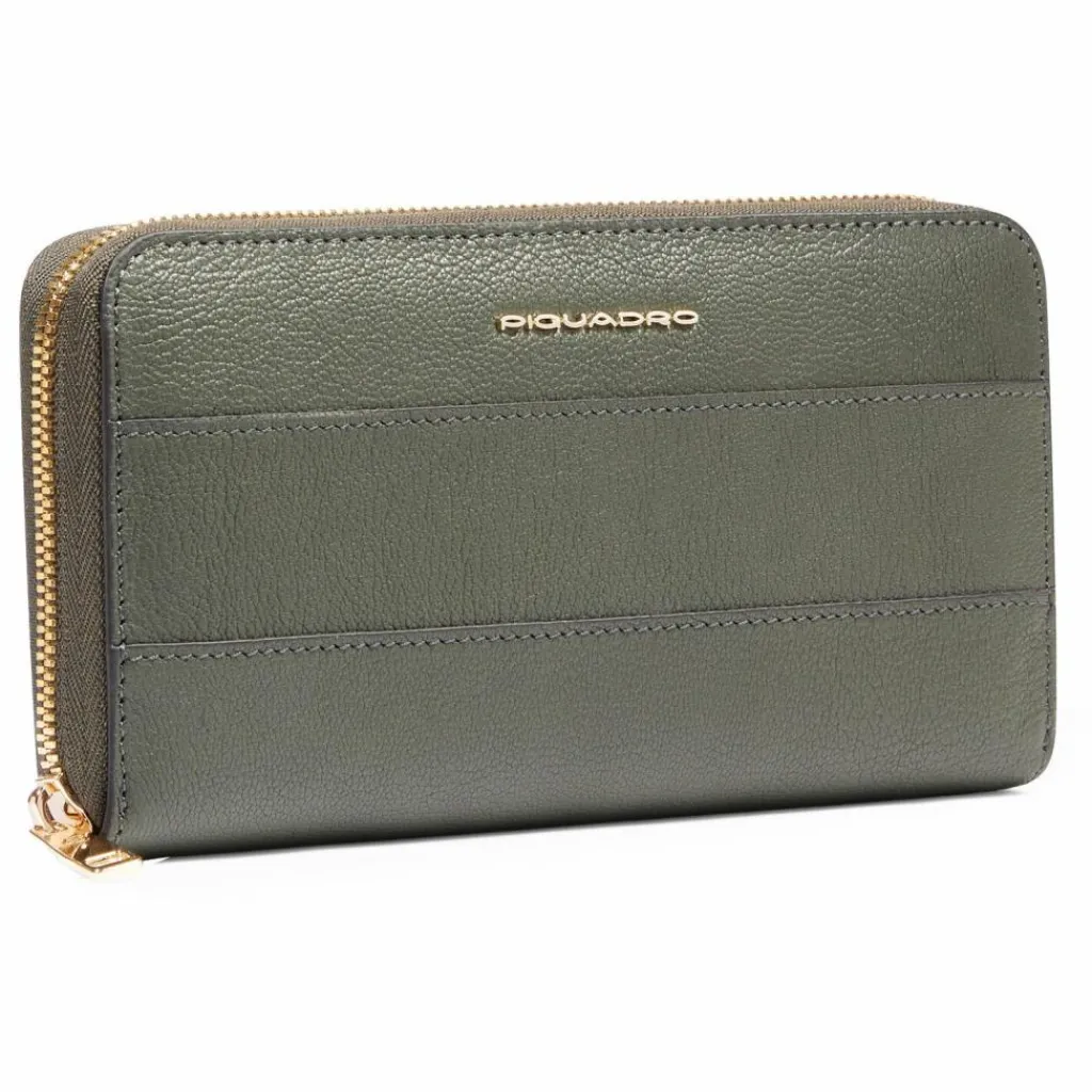 Piquadro Damengeldbörsen Querformat<Patricia Geldbörse RFID Schutz Leder 19 cm green