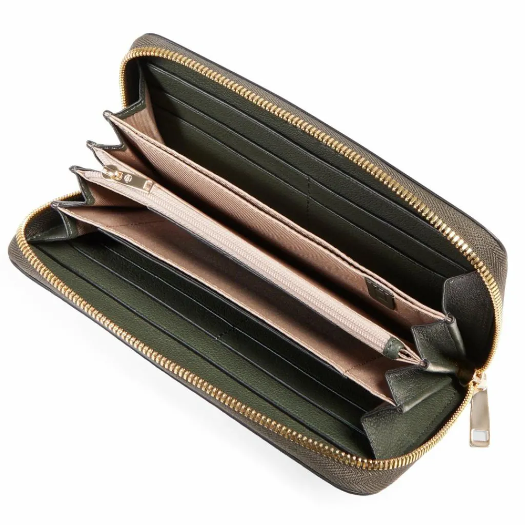 Piquadro Damengeldbörsen Querformat<Patricia Geldbörse RFID Schutz Leder 19 cm green