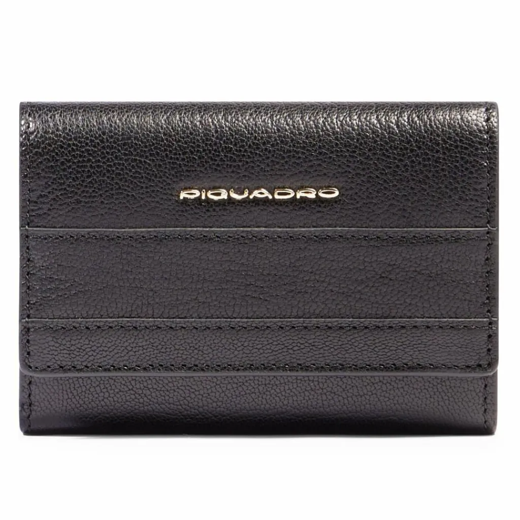 Piquadro Damengeldbörsen Querformat<Patricia Geldbörse RFID Schutz Leder 9 cm black