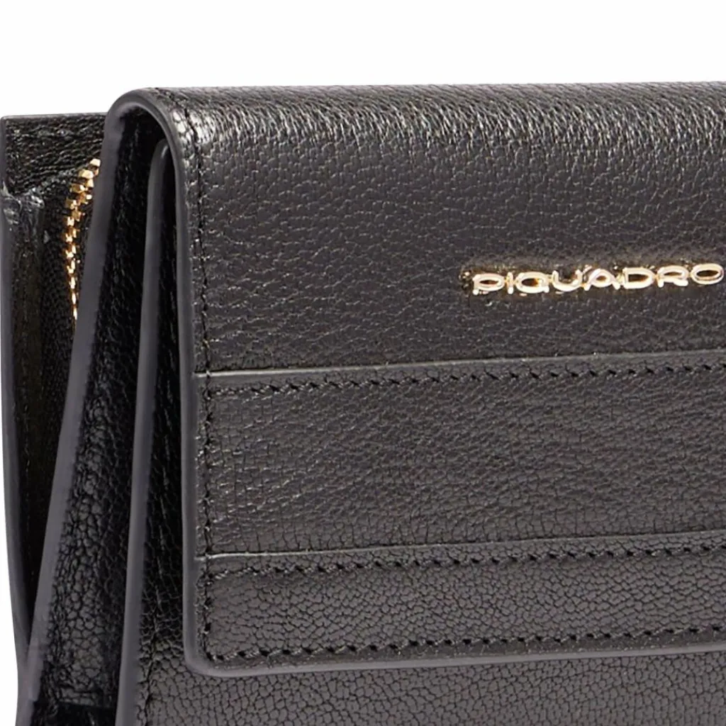 Piquadro Damengeldbörsen Querformat<Patricia Geldbörse RFID Schutz Leder 9 cm black