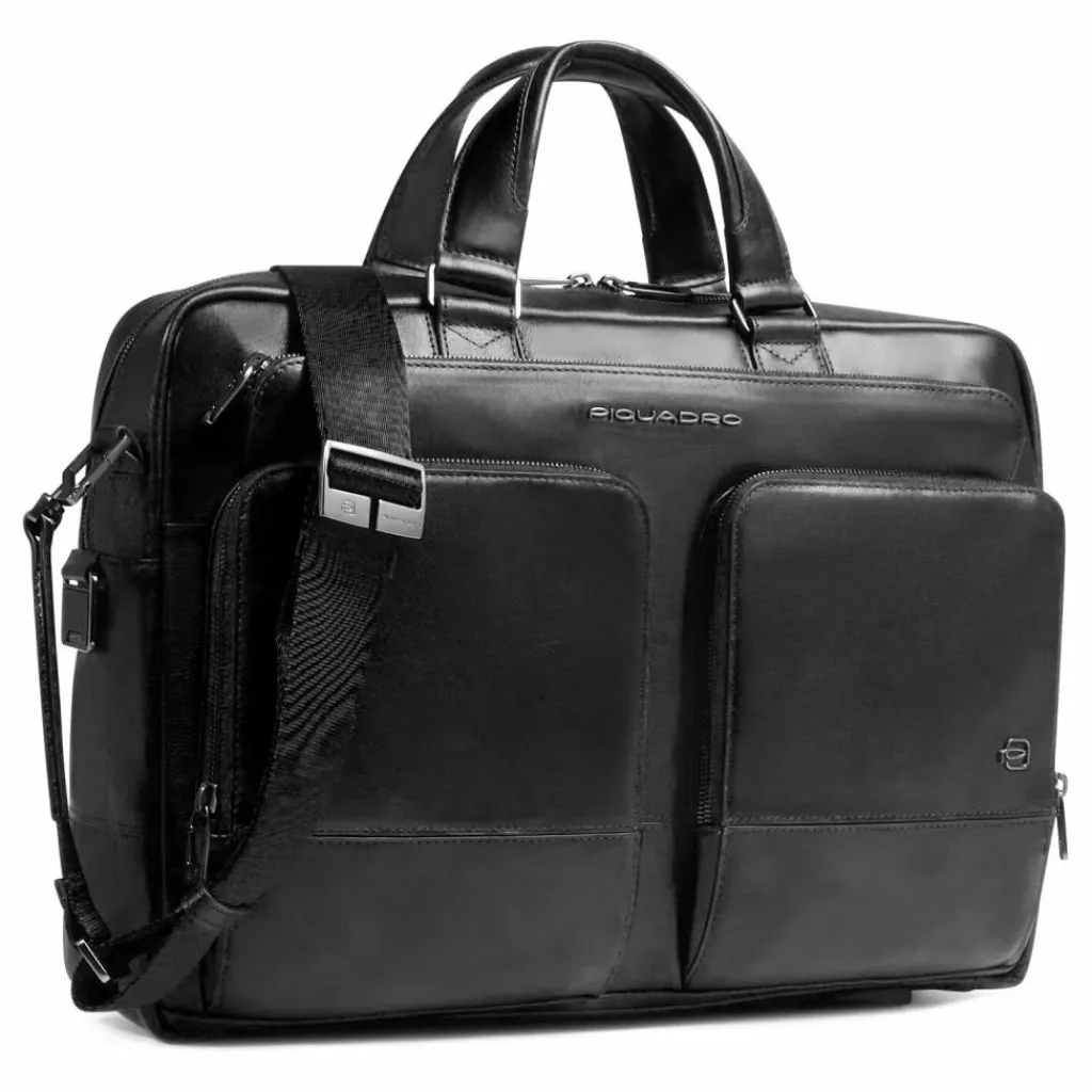 Piquadro Laptoptaschen|Aktentaschen<Philip Aktentasche Leder 43 cm Laptopfach black
