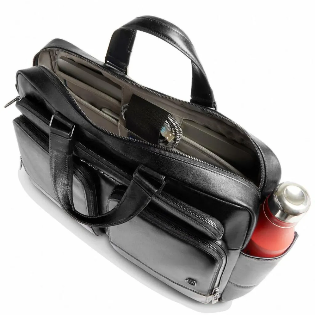 Piquadro Laptoptaschen|Aktentaschen<Philip Aktentasche Leder 43 cm Laptopfach black