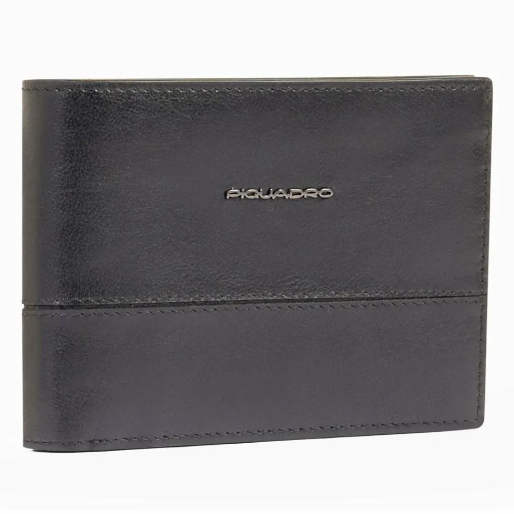 New Piquadro Philip Geldbörse RFID Schutz Leder 12.5 cm black