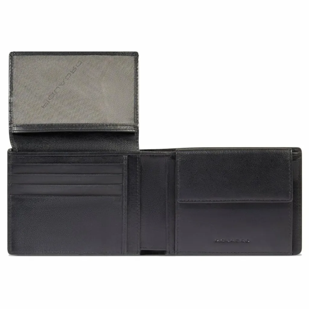 New Piquadro Philip Geldbörse RFID Schutz Leder 12.5 cm black