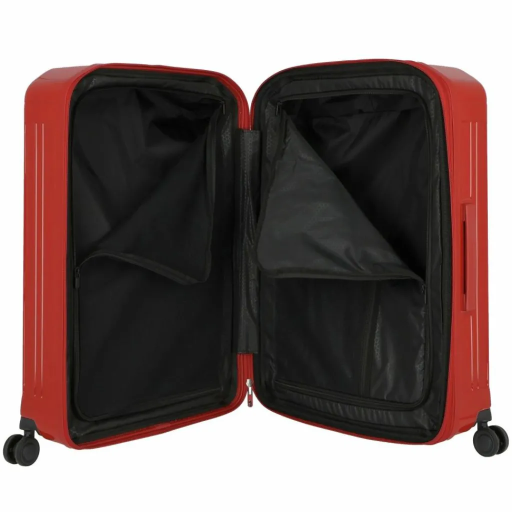 Piquadro 4-Rollen Koffer|Hartgepäck<PQ Light 4 Rollen Trolley 69 cm mit Dehnfalte red