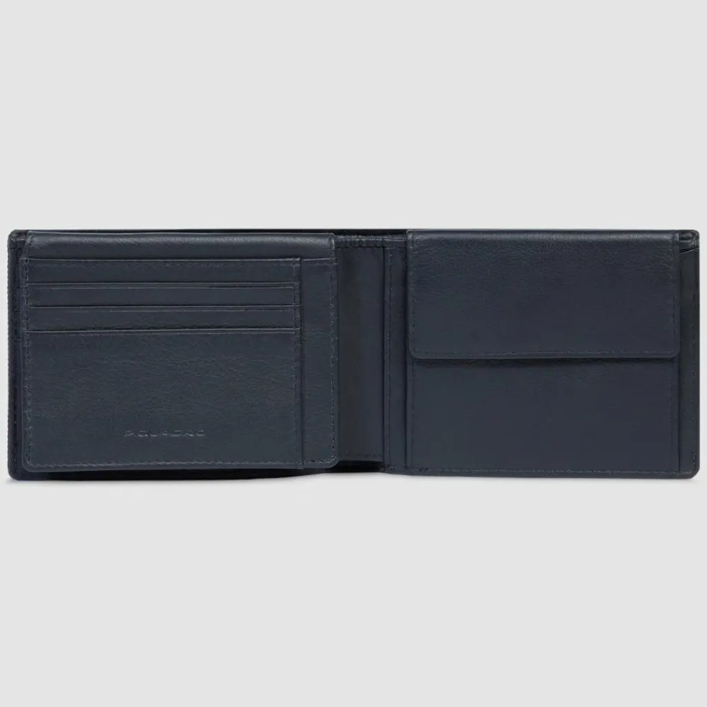 Discount Piquadro PQ-Earth Geldbörse RFID Schutz Leder 13 cm black