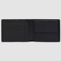 Sale Piquadro PQ-Earth Geldbörse RFID Schutz Leder 12.5 cm black