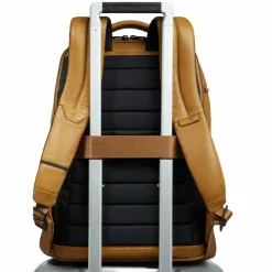 New Piquadro Russel Daypack RFID Schutz Leder 41 cm Laptopfach yellow