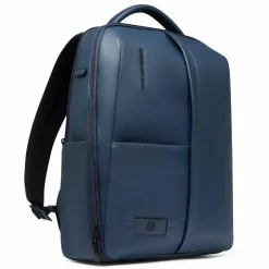 Clearance Piquadro Russel Daypack RFID Schutz Leder 41 cm Laptopfach blue