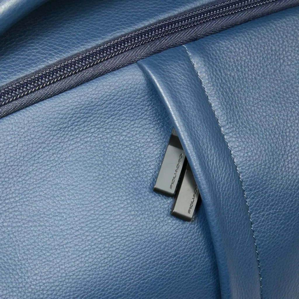Clearance Piquadro Russel Daypack RFID Schutz Leder 41 cm Laptopfach blue
