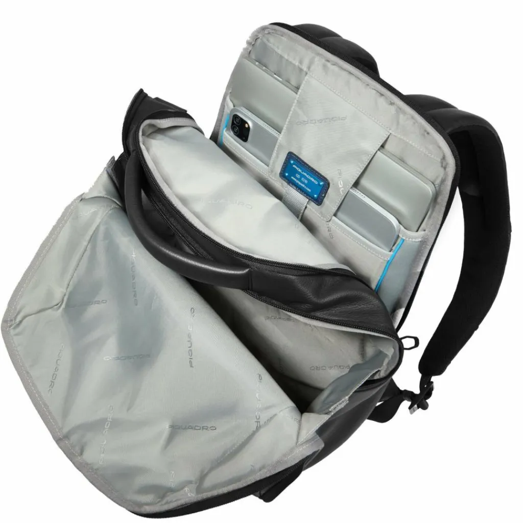 Piquadro Lederrucksäcke|Daypacks<Russel Daypack RFID Schutz Leder 41 cm Laptopfach black