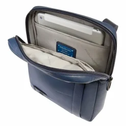 Clearance Piquadro Russel Umhängetasche Leder 27 cm blue