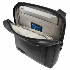 Outlet Piquadro Russel Umhängetasche Leder 27 cm black