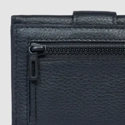 New Piquadro Than Geldbörse RFID Schutz Leder 10 cm black