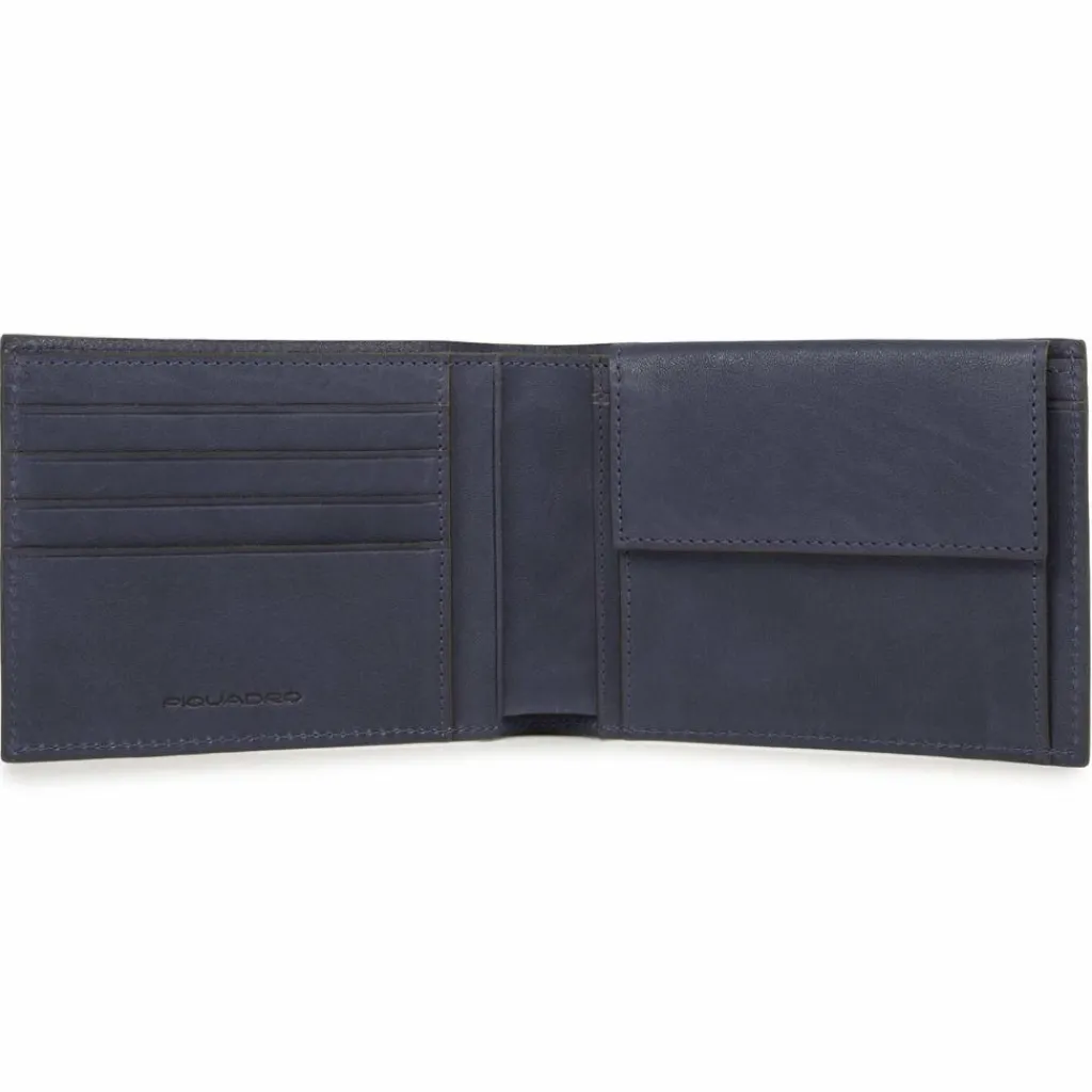 New Piquadro Uomo Geldbörse Leder 12,5 cm blue4