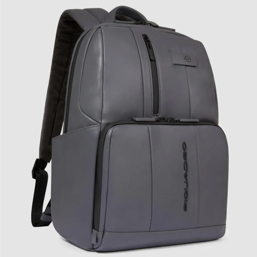 Piquadro Lederrucksäcke|Daypacks<Urban Daypack RFID Schutz Leder 40 cm Laptopfach grey