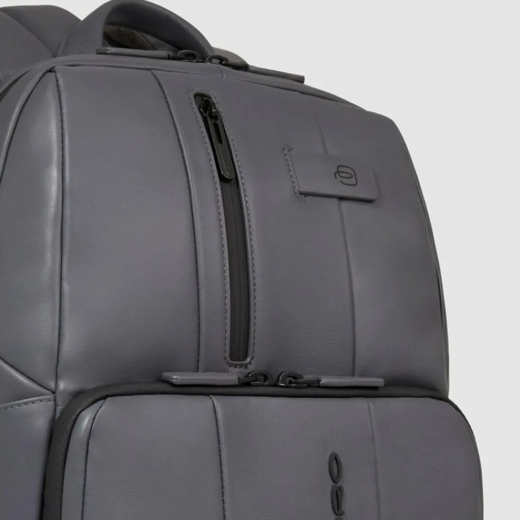 Piquadro Lederrucksäcke|Daypacks<Urban Daypack RFID Schutz Leder 40 cm Laptopfach grey