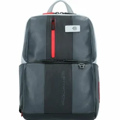 Discount Piquadro Urban Rucksack RFID Leder 39 cm Laptopfach grey black