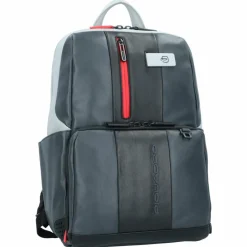 Discount Piquadro Urban Rucksack RFID Leder 39 cm Laptopfach grey black