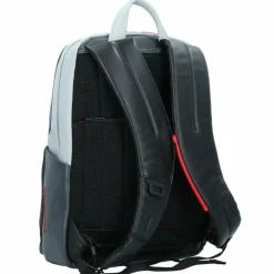 Discount Piquadro Urban Rucksack RFID Leder 39 cm Laptopfach grey black