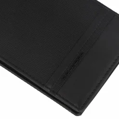 Outlet Piquadro Woody Geldbörse RFID Schutz Leder 13 cm black