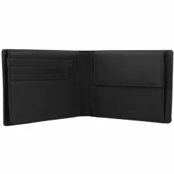 Outlet Piquadro Woody Geldbörse RFID Schutz Leder 13 cm black