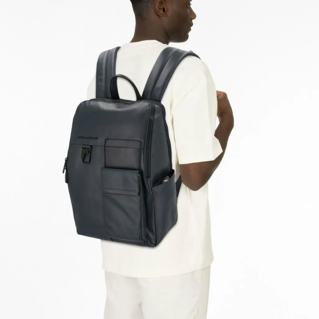 Piquadro Lederrucksäcke|Daypacks<Zaino Daypack Leder 34 cm Laptopfach blue
