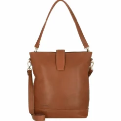 Plevier Schultertaschen<Bow Schultertasche Leder 30 cm Laptopfach cognac