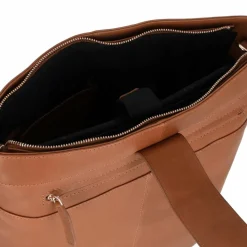 Plevier Schultertaschen<Bow Schultertasche Leder 30 cm Laptopfach cognac