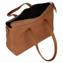 Plevier Edge Aktentasche RFID Schutz Leder 40 cm Laptopfach cognac