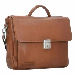 Plevier Laptoptaschen|Aktentaschen<400er Serie Aktentasche Leder 40 cm Laptopfach cognac