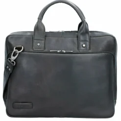 Plevier Laptoptaschen|Aktentaschen<Navigator Aktentasche Leder 40 cm Laptopfach schwarz