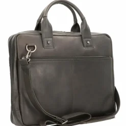 Plevier Laptoptaschen|Aktentaschen<Navigator Aktentasche Leder 40 cm Laptopfach schwarz