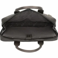 Plevier Laptoptaschen|Aktentaschen<Navigator Aktentasche Leder 40 cm Laptopfach schwarz