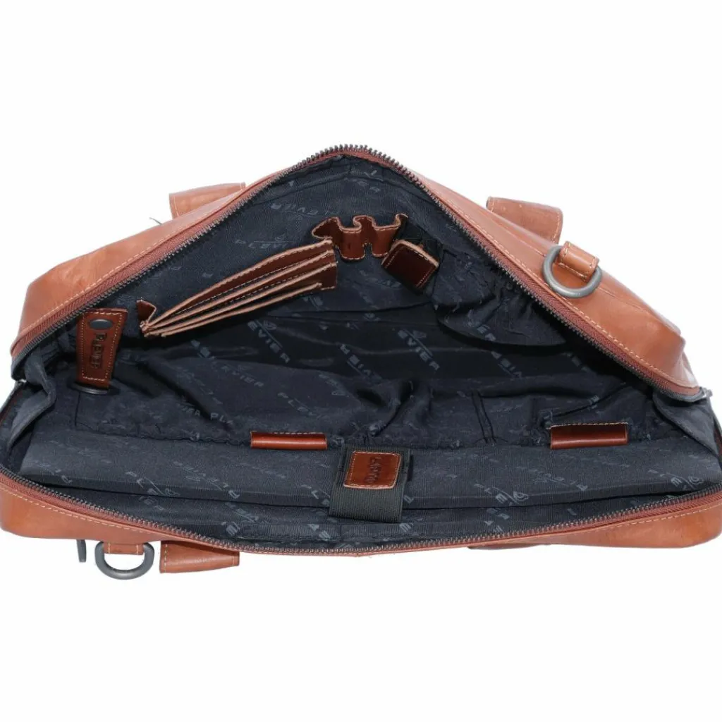 Clearance Plevier Navigator Tacan Aktentasche Leder 36 cm Laptopfach braun