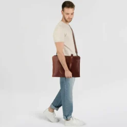 New Plevier Power Aktentasche Leder 41.5 cm Laptopfach cognac