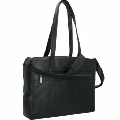 New Plevier Power Shopper Tasche Leder 41 cm Laptopfach schwarz
