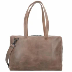 Plevier Schultertaschen<Pure Schultertasche Leder 43 cm Laptopfach taupe