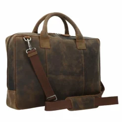 Sale Plevier Retro Adler Aktentasche Leder 42 cm Laptopfach dunkelbraun