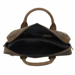 Sale Plevier Retro Adler Aktentasche Leder 42 cm Laptopfach dunkelbraun