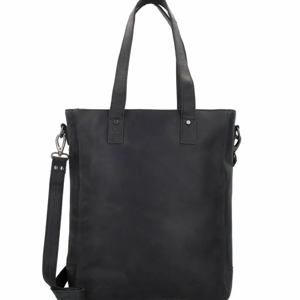Plevier Shopper|Henkeltaschen<Retro Jackson Shopper Tasche Leder 31 cm Laptopfach schwarz