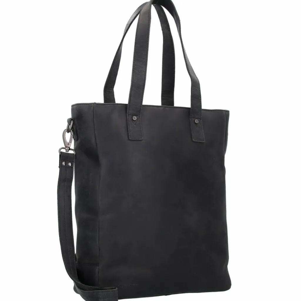 Plevier Shopper|Henkeltaschen<Retro Jackson Shopper Tasche Leder 31 cm Laptopfach schwarz