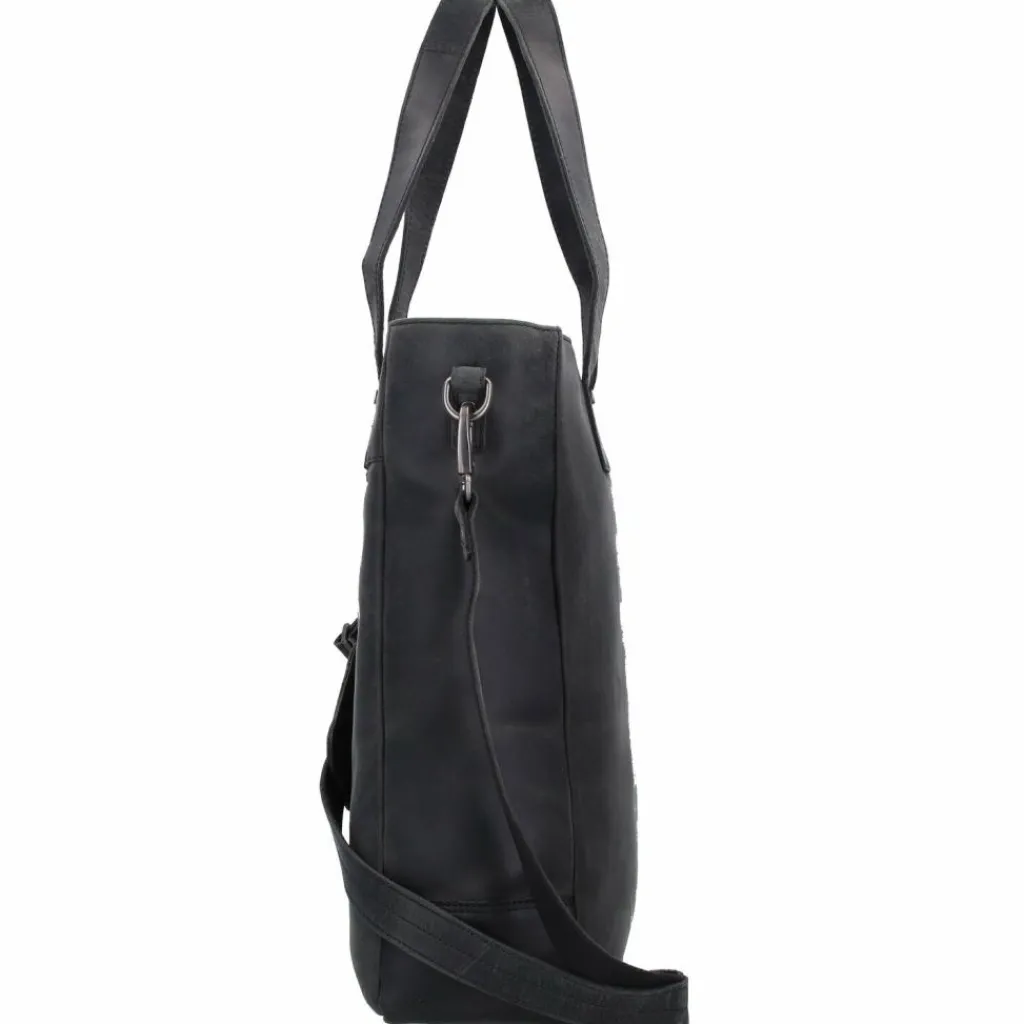 Plevier Shopper|Henkeltaschen<Retro Jackson Shopper Tasche Leder 31 cm Laptopfach schwarz